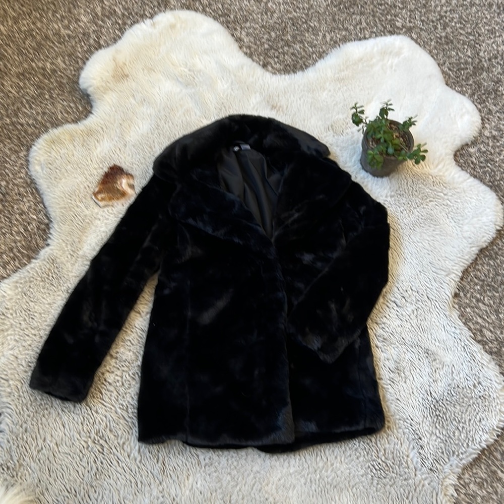 Super soft black faux fur coat